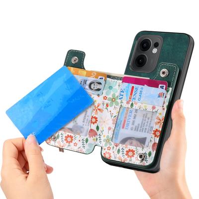 Für Oppo Reno13 F 5G (Reno 13 FS 5G)/4G Leder Handyhülle mit RFID-blockierendem Reißverschluss Kartenfach Ständer