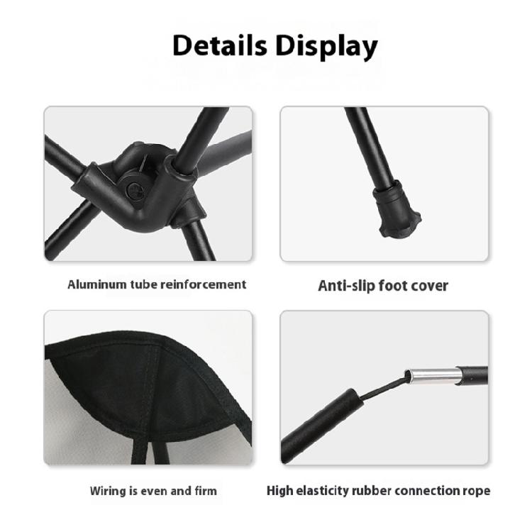 Anti Sink Moon Camping Chair Reinforced 7075 Aluminum Frame Mechanism Breathable Mesh Seat Outdoor Chair For Fishing Trip