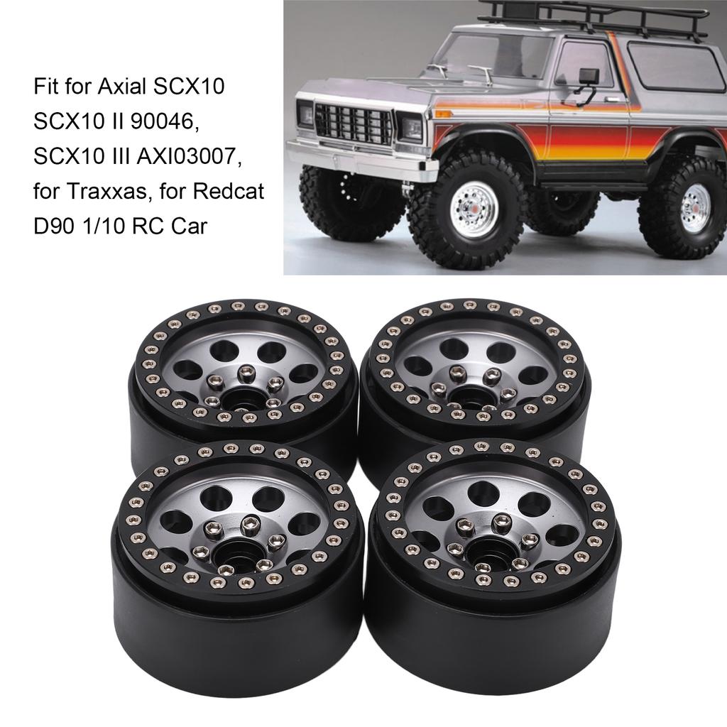 4pcs 1.9 Inch RC Metal Beadlock 8 Round Hole Wheel   Hubs for   SCX10 90046 RC 1Celsius10 Car