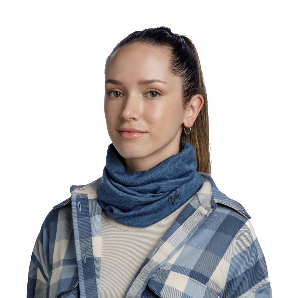 Buff Merino Lightweight Tube Scarf, Unisex blue Neck warmer