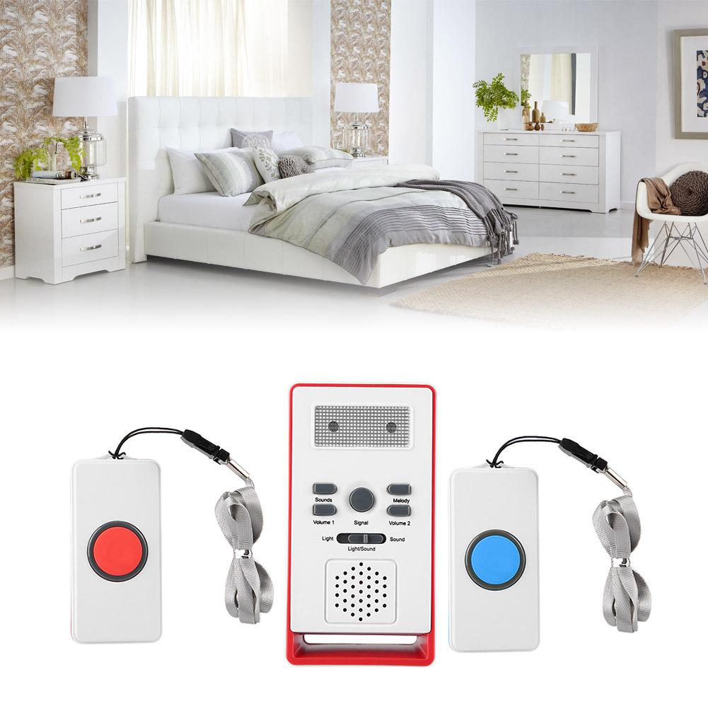65-105dB Bezdrátový pager SOS tlačítko pro pečovatele Domov Starší pacient Sestra 2 přijímače