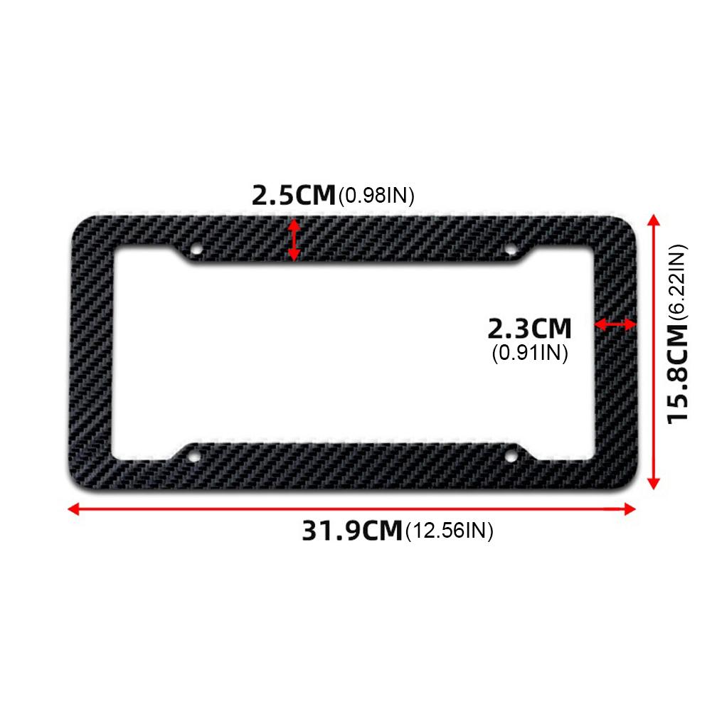 License Plate Frame Black Car License Plate Frame Holder Carbon Fiber Car License Plate Frame Label Car Accessories