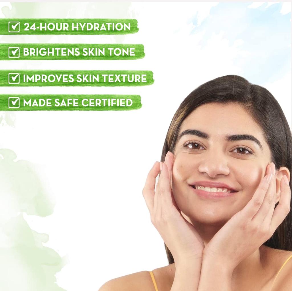 Mamaearth Reiswasser & Niacinamid Gesichtsfeuchtigkeitscreme für fettige Haut – Ölfreie 24-Stunden-Hydratation – Hellt den Hautton auf – 80 g Glass Skin Creme