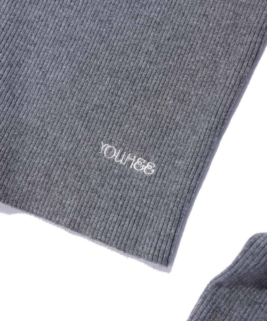 YOUHEE Basic Logo Knit Melange Gray