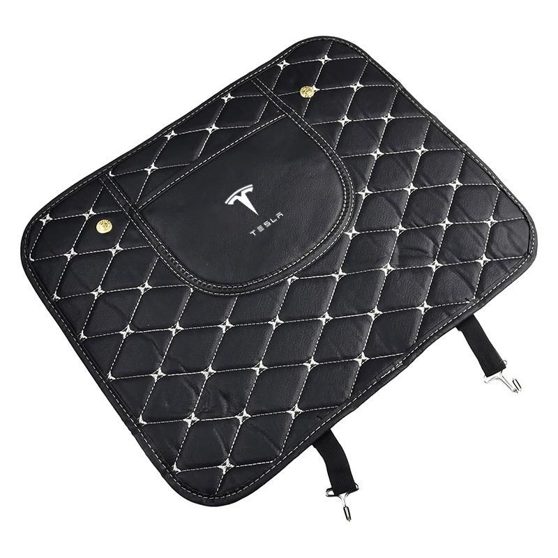 Car Anti-kick Pad Interior Leather Auto Seat Back Protector Pads Anti Scratch For Tesla Model S Model X Model Y Model 3 Roadster SpaceX