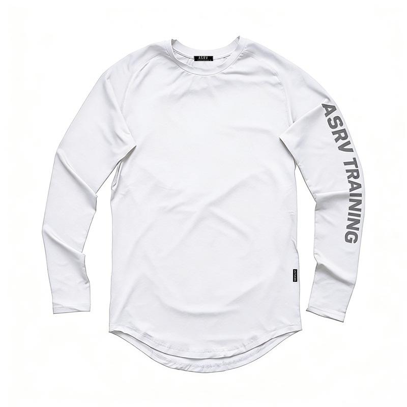 

Мужская весенняя быстросохнущая сетчатая спортивная футболка с длинными рукавами L белый