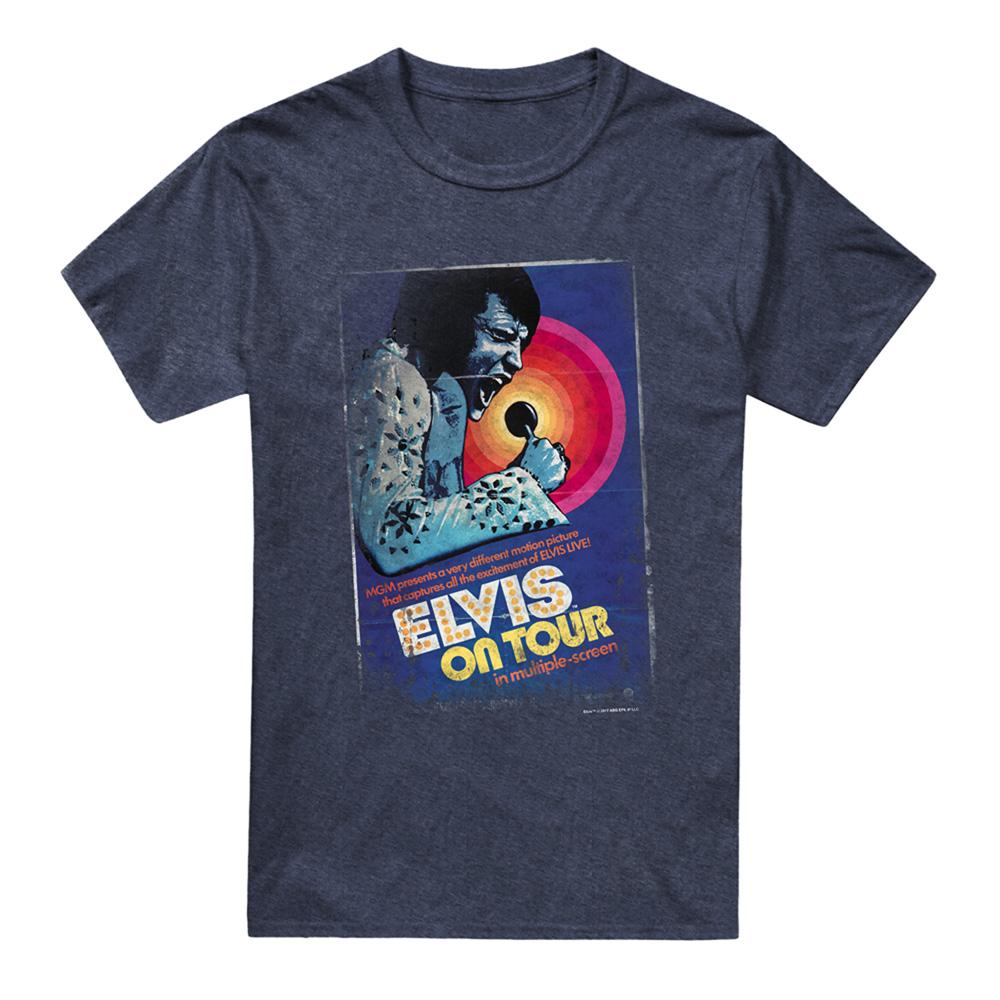 Elvis Presley Unisex Adult On Tour Poster Heather T-Shirt