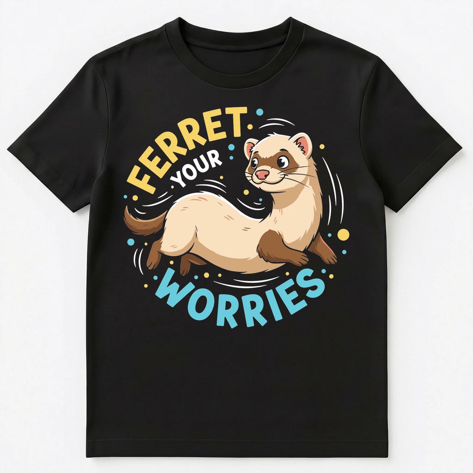Ferret Your Worries Away Animal Humor Design Unisex T-Shirt L