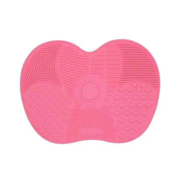 Scrubbing Pad Cosmetic Brush Cleaning Pad Silicone With Suction Cup Apple Cleaner Cleaning Scrubbing Pad Beauty Supplies