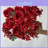 Elegant Silk Rose Bouquet With Realistic Design For Wedding Decor And Photography Props