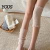 Comfortable Fuzzy Boot Liners Thickened Thermal Knee Sleeve for Women, Winter Warm Coral Fleece Leg Warmers, Breathable Stockings Pads Skiing Cycling