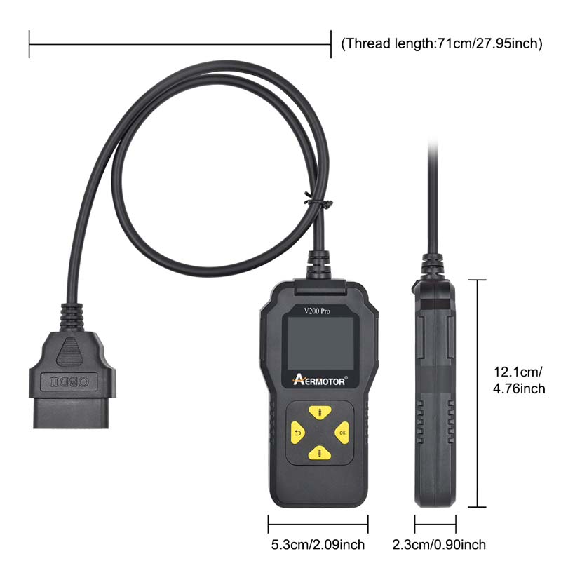 OBD2 skener autodiagnostické nástroje OBDII čtečka kódů pro diagnostiku motoru kontrolka napětí baterie testování 10 jazyků podporuje