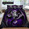 Skeleton King Queen Duvet Cover Skull Bedding Set For Boys Teens Adults Halloween Bedroom Decor Soft Comforter Cover Pillowcases