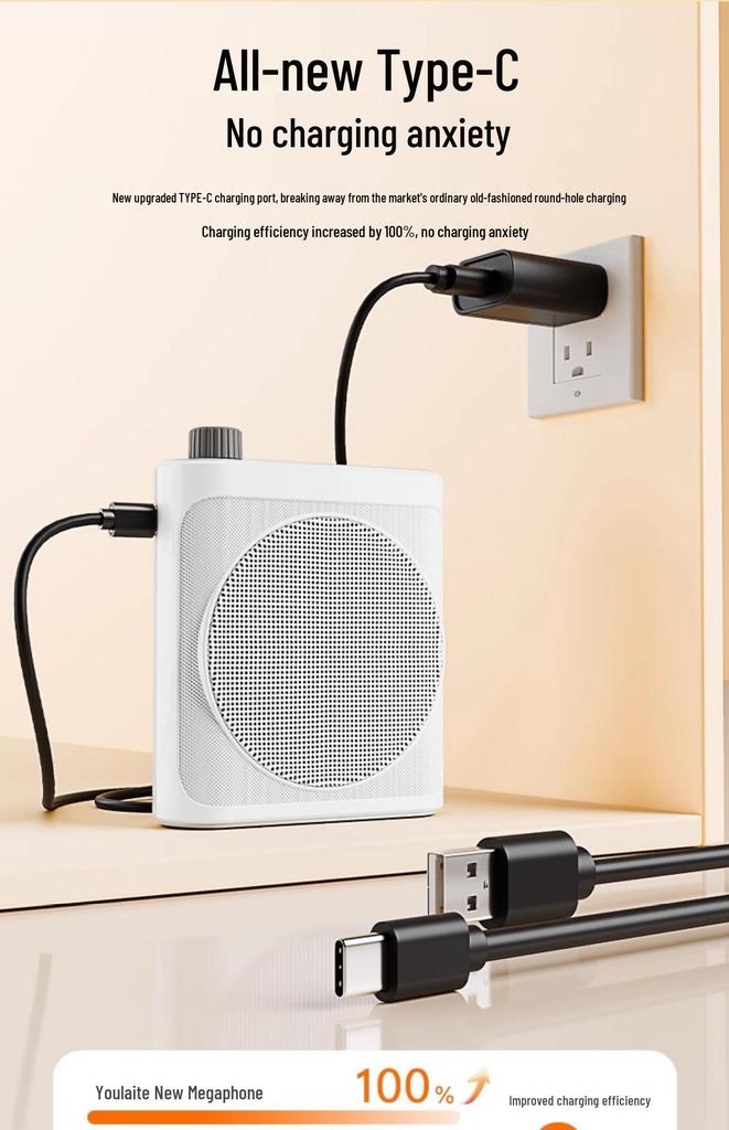 Magnetic Dual Lapel Clip Mic & High Power Bluetooth Speaker for Classroom & Tours