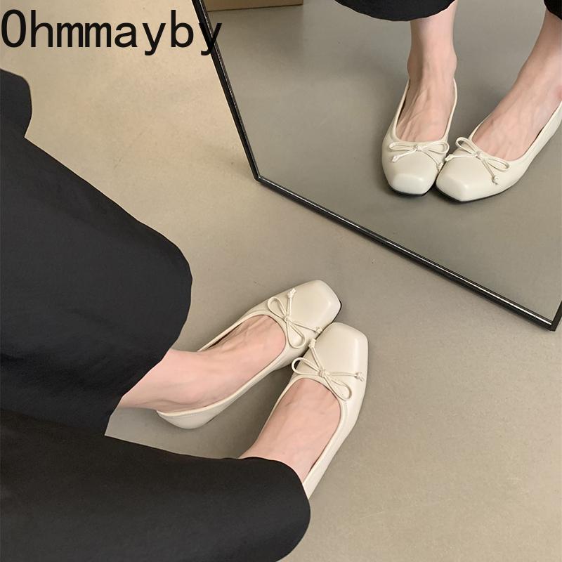 Spring New Women Flats Round Toe Shallow Slip On Ladies Casual Ballet Shoes Soft Leather Eelgant Dress Shoes