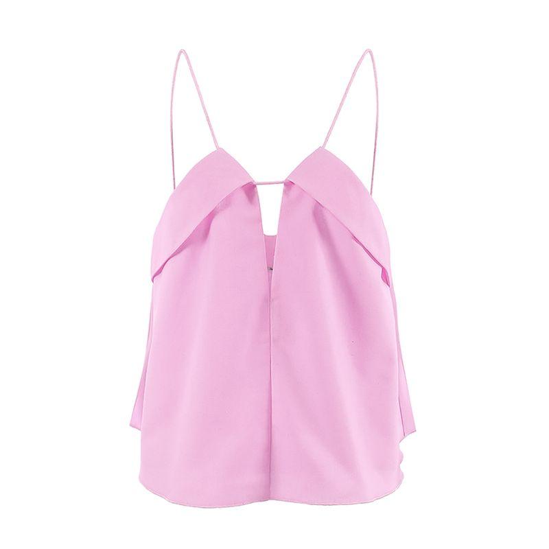

Европейский и американский жилет женский 2025 новый розовый топ на бретелях с V-образным вырезом на каждый день летний повседневный с открытой спиной для отпуска Pink M