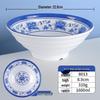 9-inch Chinese Style Melamine Noodle Bowl - Blue & White Porcelain