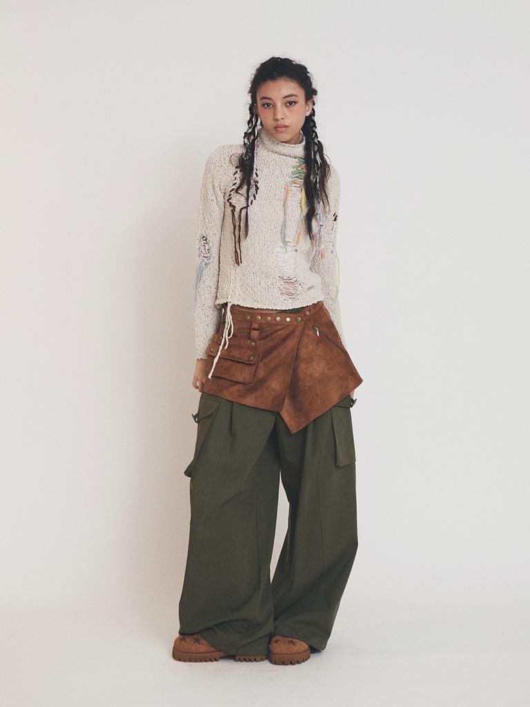 As If Cali Pocket Bag Wrap Skirt Camel