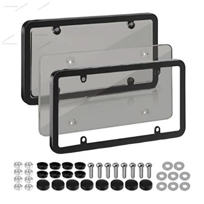 2PCS Universal American License Plate Frame with Screws Number Plate Car Plate Frame 6Inchx12inch for Truck Vehicles Auto