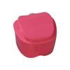 Apple Shape Denture Bath Box Case Dental False Teeth Storage Box with Hanging Net Container
