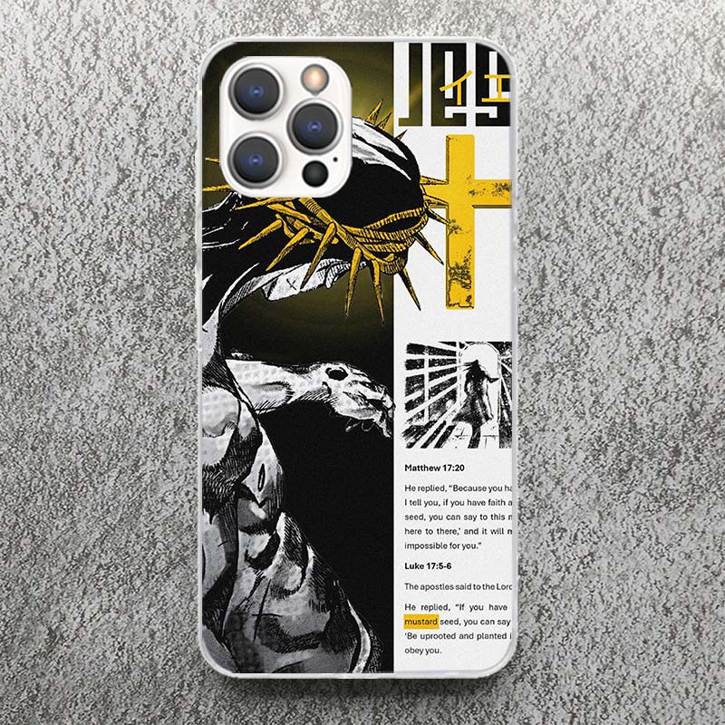 Son Of God Jesus Cross Holy Light Print Soft Case for iPhone 13 Pro Max 12 Mini 11 XS XR X SE 7 Plus Phone Shell 8 6 6S 5 5S Pat
