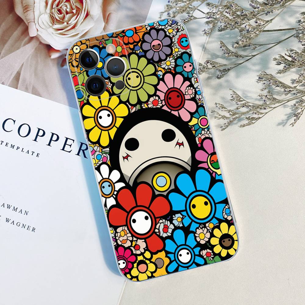 Japanese Artisti M-murakami T-takash Art Transparent Phone Case for iPhone 17 Air 16 Pro Max 15 14 13 12 11Plus Shockproof Cover