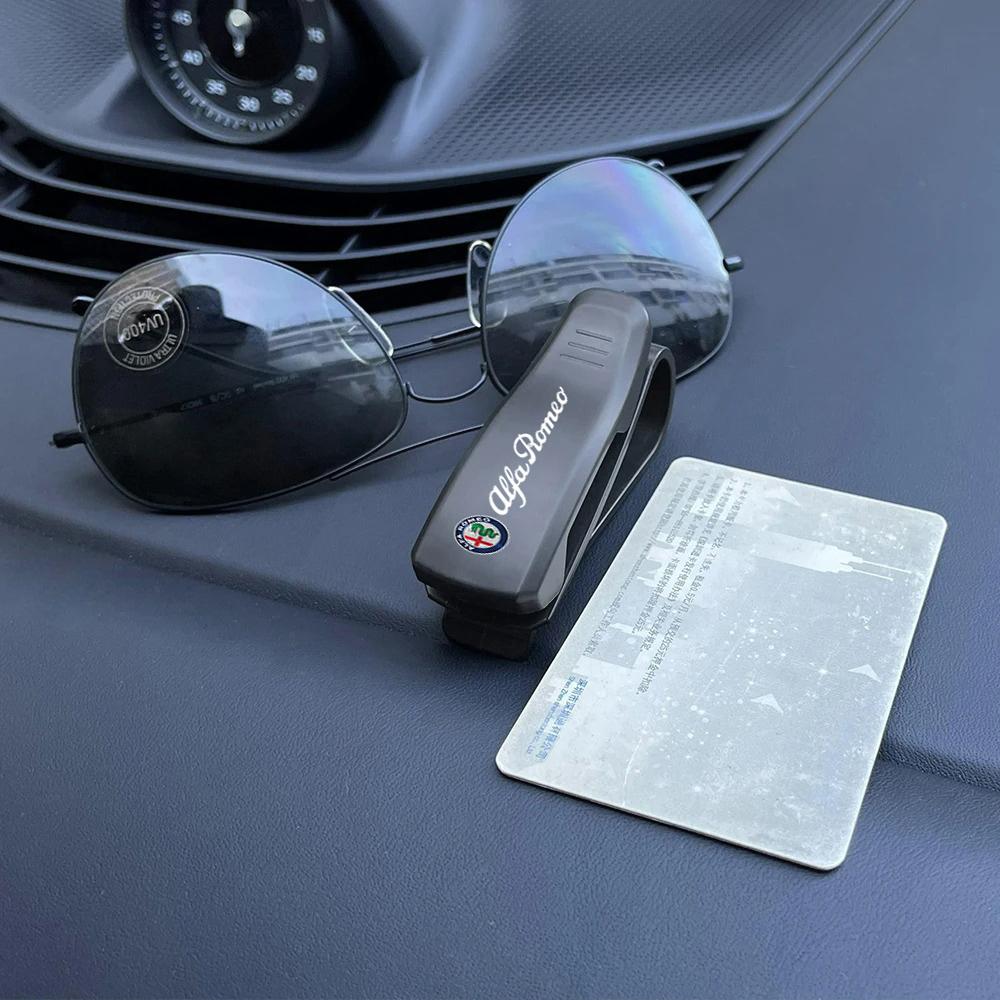 Car Stickers For Alfa Romeo Sunglasses Clip Auto Sun Visor Car Glasses Case Card Ticket Pen Holder For Alfa Romeo 159 Giulietta