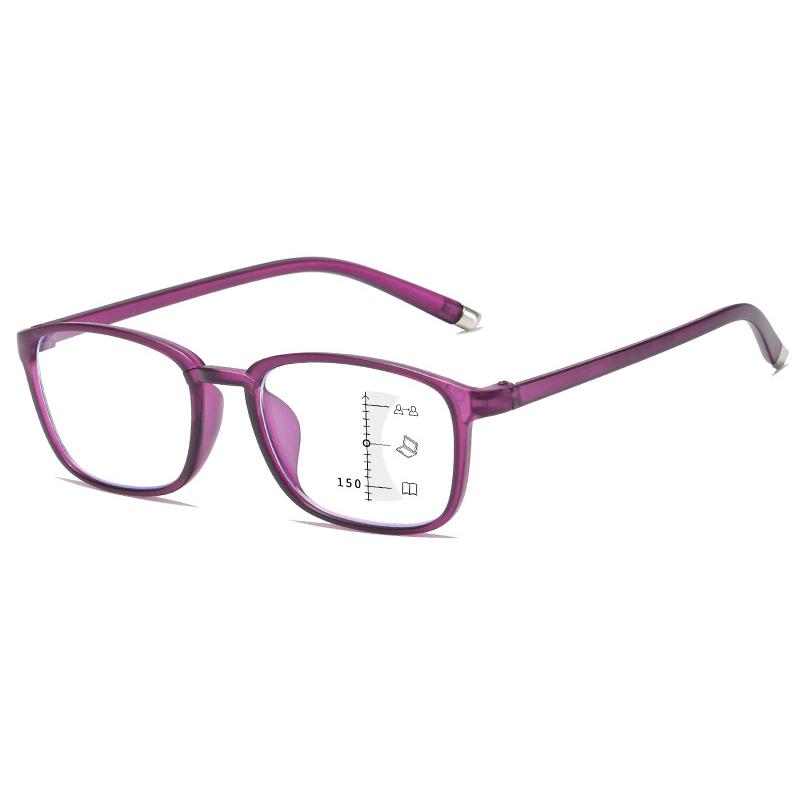 

Vintage Small Progressive Multifocal Reading Glasses Men Women Classic Ultra Light Anti-blue Light Presbyopic Glasses +100 фиолетовый