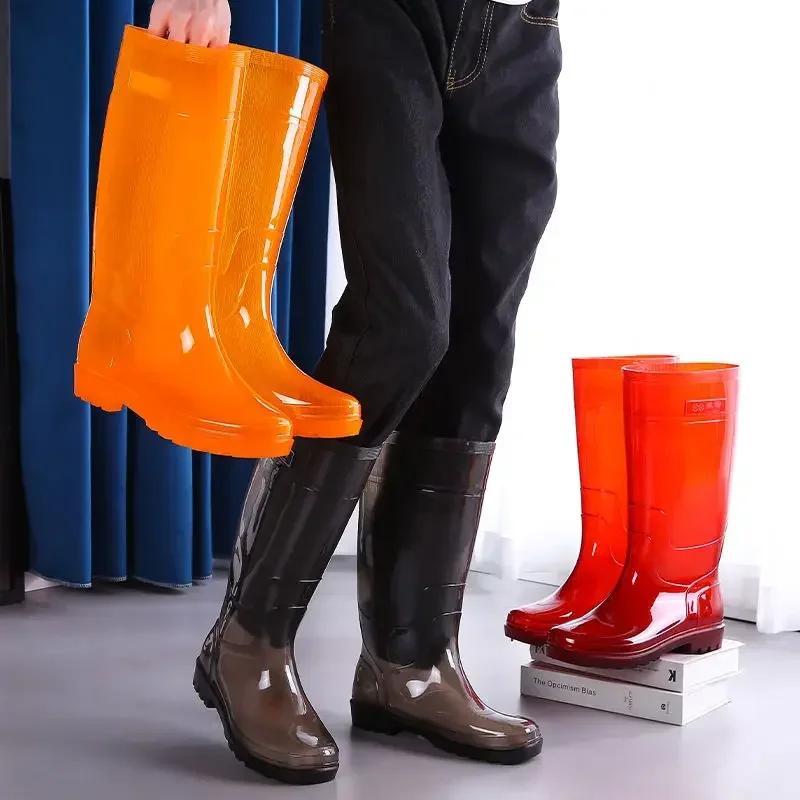 Wear-resistant Rain Boots Wellies High Farming Long Shoes Designer Waterproof Rainy Day Fashion Without Lacing
