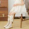 Lovely Girls Knee Length Socks for Youth, Sweet Bowknot Charm Middle Tube Socks for Stage Performances and Parties
