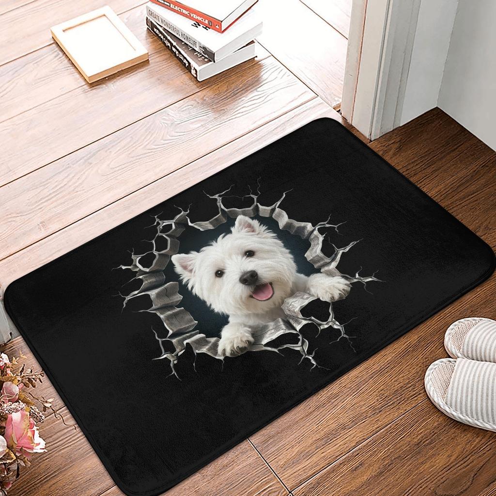 Retro-Fußmatte mit Dackelmotiv (40 x 60 cm) – Anti-Rutsch-Teppich für Bad, Küche und Wohnzimmer