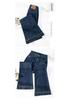 2026 Winter Velvet Thick Embroidered Straight-Leg Jeans - Women's Cropped Wide-Leg Pants, Versatile Style