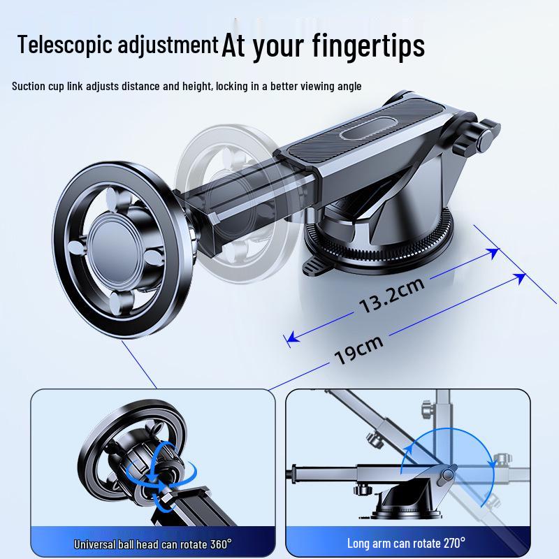 Popular Magnetic Car Phone Holder with Rotating Suction for Dashboard and Windshield