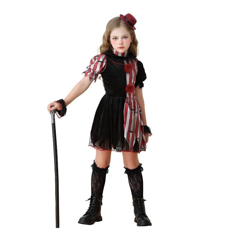 Halloween Children's Costume Clown Soul Girls Dress Party Funny Dress Up Carnival Costume