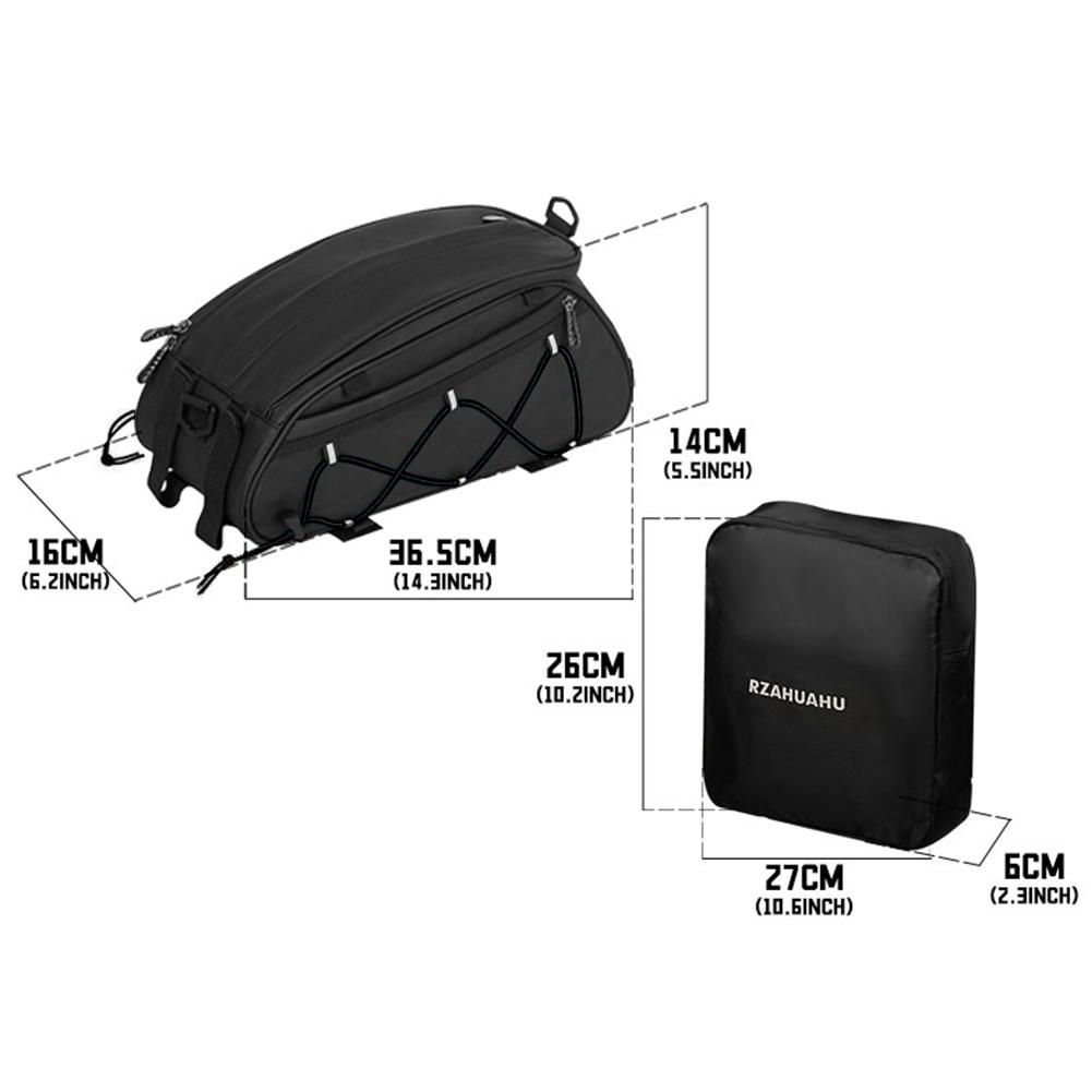 RZAHUAHU Bicycle Rear Seat Trunk Bag Waterproof Bike Luggage Pack Multiple Pockets Night Reflective Cycling Equipment
