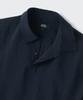 Musinsa Standard Relaxed Linen-Like Tunic Short Sleeve Shirt [Navy]