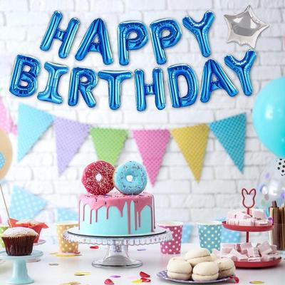 Happy Birthday Balloons Stars Foil Letters Happy Birthday Balloon Foil Letters Party Supplies Inflatable Home Decor For Kids Men