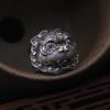 Retro Pixiu Chinese Mythical Wealth Guardian Lion Large Ring for Men Adjustable Ring Alloy Silver Plated  Blessing Gift