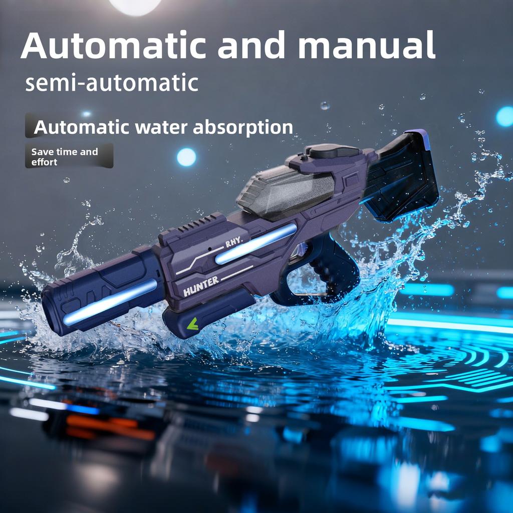 Electric Water Gun Pulse Continuous Firing Watergun Integrated Manual And Automatic Water Gun Large Capacity Squirt Gun Pool Toy