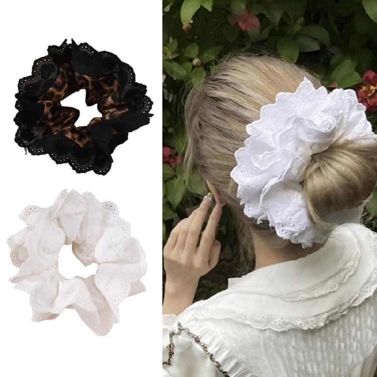 Lacy Hair Tie Elastic Scrunchies French Hair Rings for Elegant Updos Suitable for Long Hair