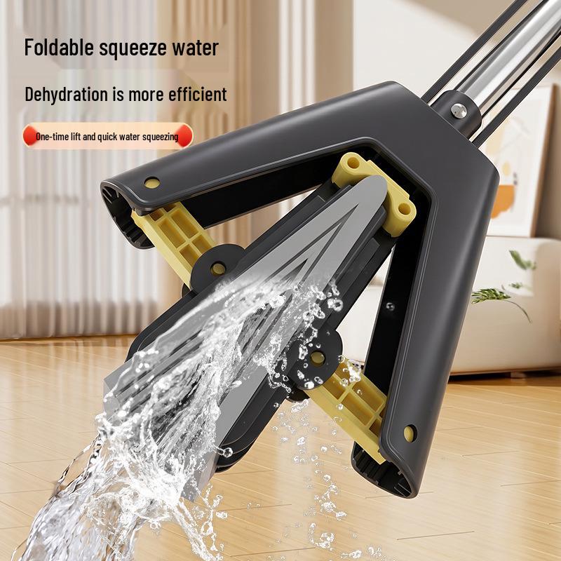 Foldable Sponge Mop with Stainless Steel Telescopic Handle for Dry and Wet Use In Home, Living Room, Bathroom Floors.