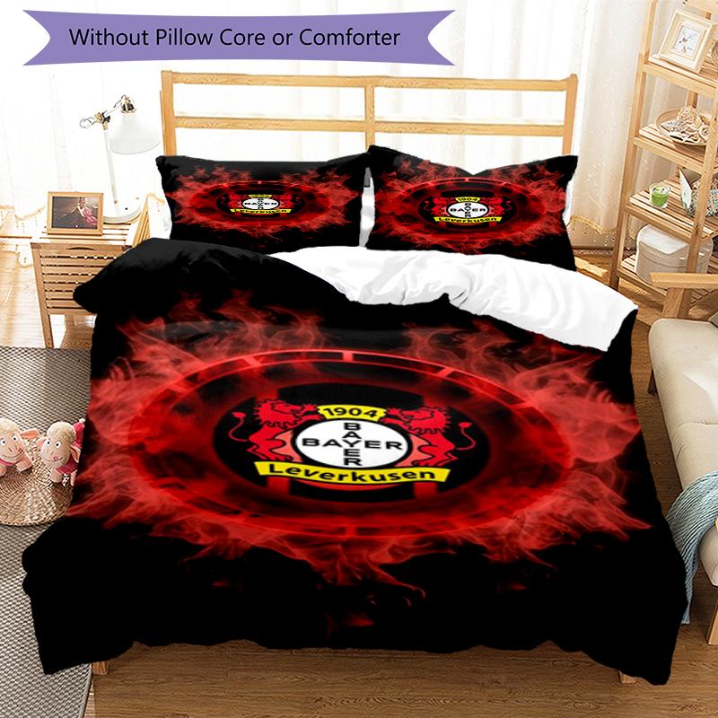 3pcs Bayer Leverkusen Bedding Set Duvet Cover Closure Includes 1 Duvet Cover & 2 Pillowcases, Soft and Comfortable for All Seasons.