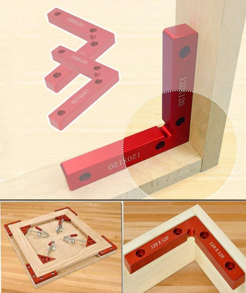 Ansimple Right Angle Set of Corner Fixing 90 Degree Right Perfect DIY Aluminum Alloy Ruler, 2, Clamp, L-Shaped Clamp, Tool, Angle, Woodworking,