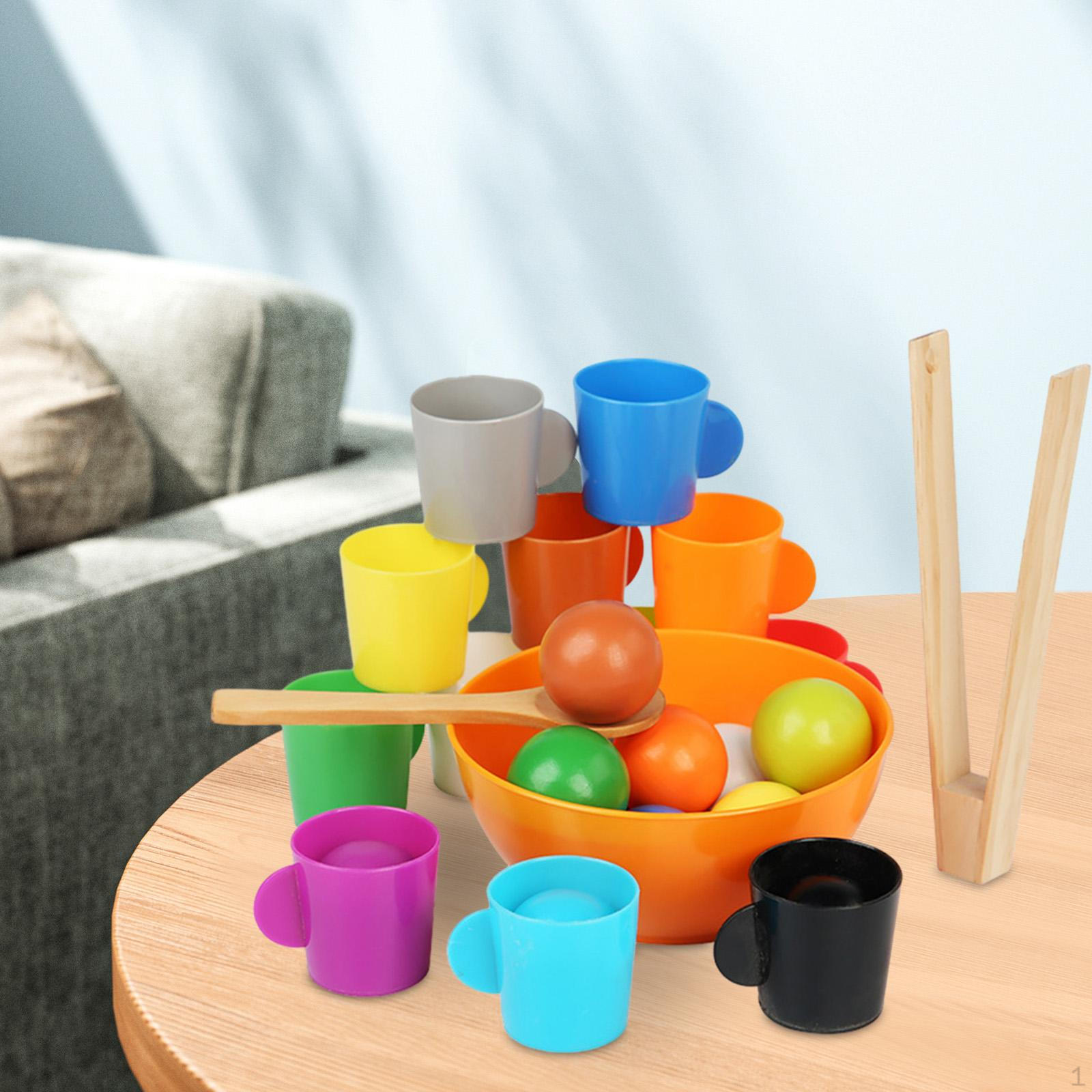 

Детские радужные шарики в чашках, игрушка Монтессори и шарики, подарки на День Святого Валентина, цветные