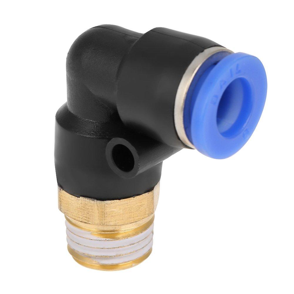 Akozon Pneumatic Quick Connectors, 10-Piece Set, 8mm Pneumatic Elbow Quick Connectors, Air Fitting Adapters, 8mm Diameter Thread G1/4