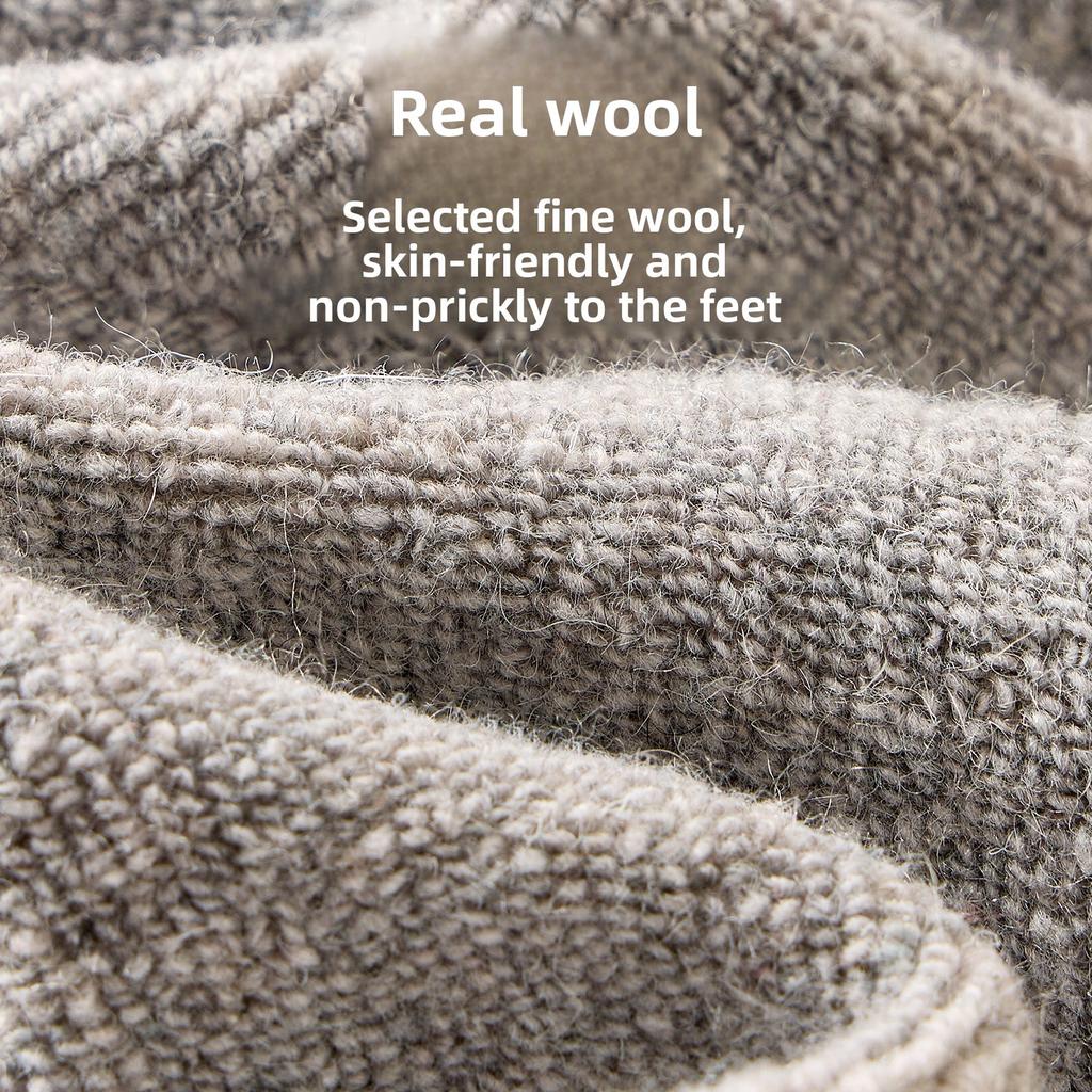 Wollsocken für Herren, Dicke mittelhohe Socken mit zusätzlichem Fleece für Herbst und Winter, Warme und geruchshemmende Kaschmir-Winter-Langsocken