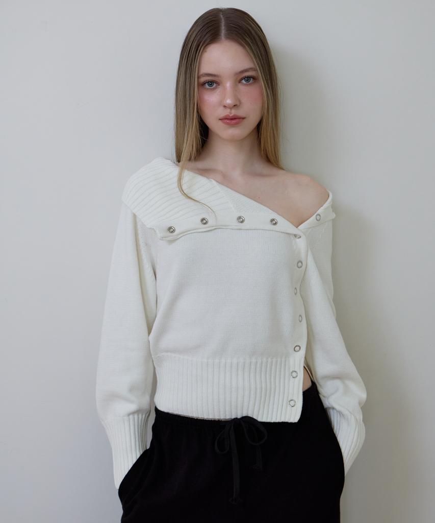 Rosefranz Fold Off Shoulder Knit [Ivory]