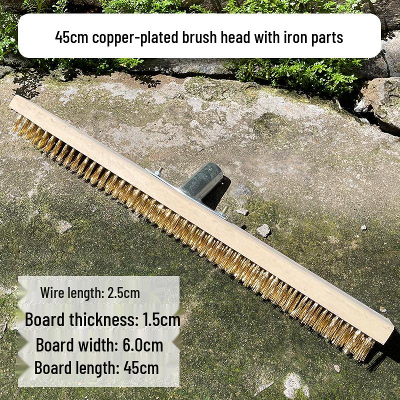 Stainless Steel Wire Floor Scrubber with Long Handle and Hard Bristles