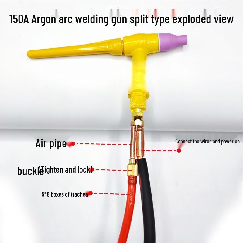 Argon Arc Welding Gun QQ150A: Gas-Electric Separation Handle & Cable, WS200/250 Welder Universal Assembly Accessories