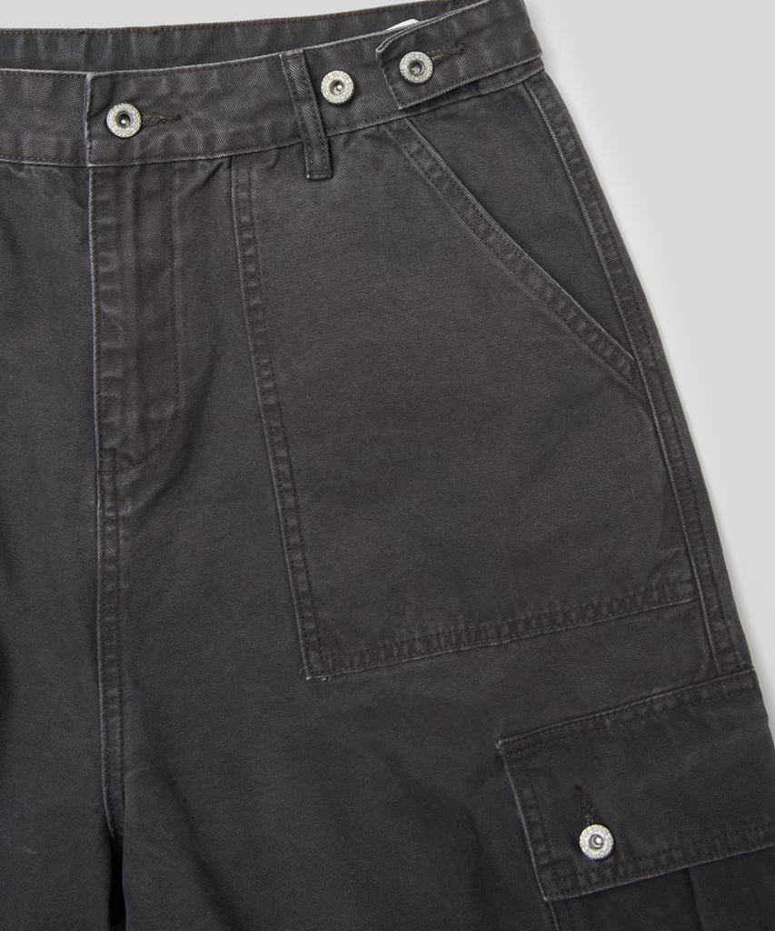 LXT Washed Cotton Wide Cargo Bermuda Pants [Charcoal]